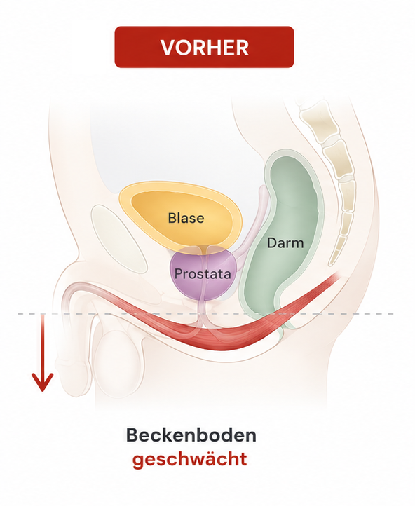 Vor Behandlung Beckenboden Mann